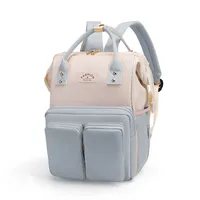 Waterproof Color Block Daily Diaper Backpack main image 3