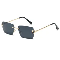 Streetwear Solid Color Pc Polygon Frameless Glasses main image 4