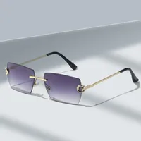Streetwear Solid Color Pc Polygon Frameless Glasses main image 2
