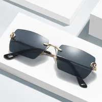 Streetwear Solid Color Pc Polygon Frameless Glasses main image 1