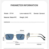 Streetwear Solid Color Pc Polygon Frameless Glasses main image 8