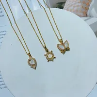 Casual Beach Commute Tortoise Butterfly Whale 304 Stainless Steel Plating Inlay Acrylic Zircon 18K Gold Plated Women's Pendant Necklace main image 1