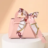 European Style Creative Wedding Candy Box Leather Handheld Bag Ins Style Wedding Party Favors Return Gift Candy Packaging sku image 2
