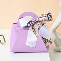 European Style Creative Wedding Candy Box Leather Handheld Bag Ins Style Wedding Party Favors Return Gift Candy Packaging sku image 10