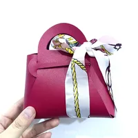 European Style Creative Wedding Candy Box Leather Handheld Bag Ins Style Wedding Party Favors Return Gift Candy Packaging sku image 13