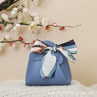 European Style Creative Wedding Candy Box Leather Handheld Bag Ins Style Wedding Party Favors Return Gift Candy Packaging sku image 14