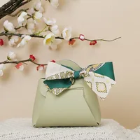European Style Creative Wedding Candy Box Leather Handheld Bag Ins Style Wedding Party Favors Return Gift Candy Packaging sku image 15