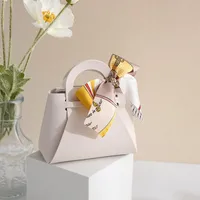 European Style Creative Wedding Candy Box Leather Handheld Bag Ins Style Wedding Party Favors Return Gift Candy Packaging sku image 17