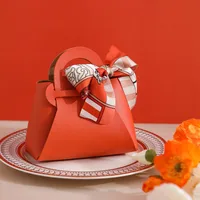 European Style Creative Wedding Candy Box Leather Handheld Bag Ins Style Wedding Party Favors Return Gift Candy Packaging sku image 19