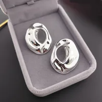 1 Pair Retro Solid Color Plating Copper Ear Studs sku image 2