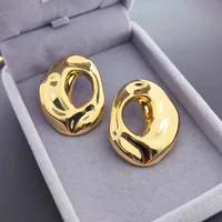 1 Pair Retro Solid Color Plating Copper Ear Studs main image 5
