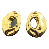 1 Pair Retro Solid Color Plating Copper Ear Studs main image 4