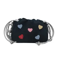 Women's Mini Canvas Heart Shape Classic Style Square String Crossbody Bag main image 3