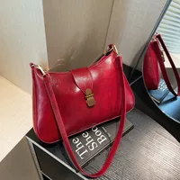 Women's Medium Pu Leather Solid Color Streetwear Sewing Thread Square Zipper Shoulder Bag main image 2