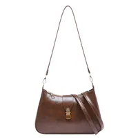 Women's Medium Pu Leather Solid Color Streetwear Sewing Thread Square Zipper Shoulder Bag main image 4