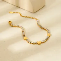 Elegant Modern Style Geometric 304 Stainless Steel Plating Zircon Women's Bracelets main image 4