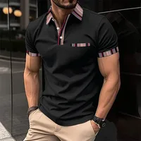 Men's  Short Sleeve Men's  Basic Public Contrast Collar sku image 10
