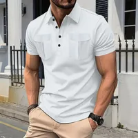 Men's  Short Sleeve Men's Polo Shirts Casual Solid Color sku image 23