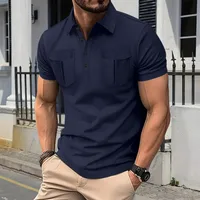 Men's  Short Sleeve Men's Polo Shirts Casual Solid Color main image 2