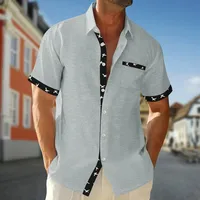 Men's Cardigan Shirt Short Sleeve Men's Polo Shirts Basic Public Bohemian main image 4