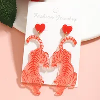 1 Pair Luxurious Hedgehog Santa Claus Arylic Imitation Pearl Alloy Drop Earrings sku image 4