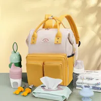 Waterproof Color Block Daily Diaper Backpack main image 1