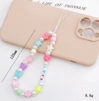 Cute Simple Style Star Flower Beaded Resin Stoving Varnish Mobile Phone Chain main image 2
