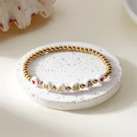 Elegant Simple Style Letter Plastic Natural Stone Mother'S Day Women's Bracelets main image 7