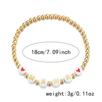 Elegant Simple Style Letter Plastic Natural Stone Mother'S Day Women's Bracelets sku image 3
