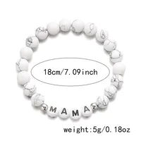 Elegant Simple Style Letter Plastic Natural Stone Mother'S Day Women's Bracelets sku image 4