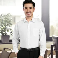 Spring Summer Men's Long Sleeve Shirt Loose Fit Korean Style Solid Color Open Front Casual Shirt For Mature Men main image 1