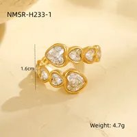 Classic Style Commute Geometric Heart Shape 304 Stainless Steel Unisex Open Rings main image 3