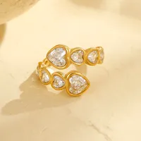 Classic Style Commute Geometric Heart Shape 304 Stainless Steel Unisex Open Rings main image 7