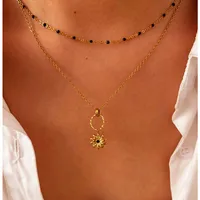 Basic Simple Style Flower 316L Stainless Steel  Irregular Rhinestones 18K Gold Plated Women's Pendant Necklace main image 1