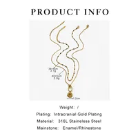 Basic Simple Style Flower 316L Stainless Steel  Irregular Rhinestones 18K Gold Plated Women's Pendant Necklace main image 2