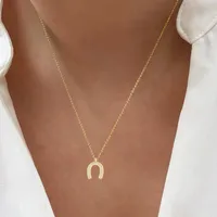 Elegant Simple Style Classic Style Horseshoe 201 Stainless Steel Copper Women's Pendant Necklace main image 1
