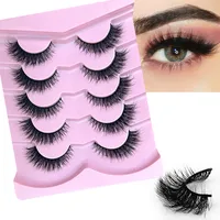 Elegant Solid Color Synthetic Fibre False Eyelashes A Set Of 5 Pairs main image 1
