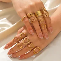 Retro Commute Geometric 304 Stainless Steel Plating 18K Gold Plated Women's Open Rings main image 1