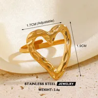 Retro Commute Geometric 304 Stainless Steel Plating 18K Gold Plated Women's Open Rings sku image 1