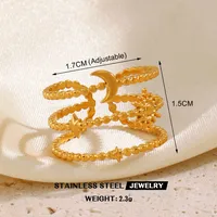 Retro Commute Geometric 304 Stainless Steel Plating 18K Gold Plated Women's Open Rings sku image 7