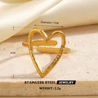 Retro Commute Geometric 304 Stainless Steel Plating 18K Gold Plated Women's Open Rings sku image 9
