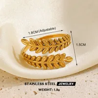 Retro Commute Geometric 304 Stainless Steel Plating 18K Gold Plated Women's Open Rings sku image 10