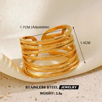 Retro Commute Geometric 304 Stainless Steel Plating 18K Gold Plated Women's Open Rings sku image 11