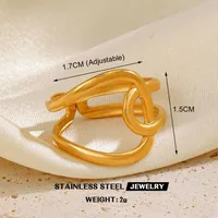 Retro Commute Geometric 304 Stainless Steel Plating 18K Gold Plated Women's Open Rings sku image 13