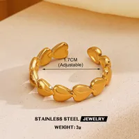 Retro Commute Geometric 304 Stainless Steel Plating 18K Gold Plated Women's Open Rings sku image 12
