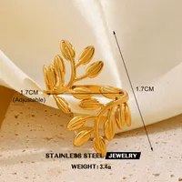 Retro Commute Geometric 304 Stainless Steel Plating 18K Gold Plated Women's Open Rings sku image 3
