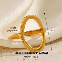 Retro Commute Geometric 304 Stainless Steel Plating 18K Gold Plated Women's Open Rings sku image 4