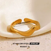 Retro Commute Geometric 304 Stainless Steel Plating 18K Gold Plated Women's Open Rings sku image 6