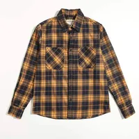 Men's Heavyweight 300g Vintage Plaid Flannel Shirt, Amekaji Workwear Style With Double Pocket Long Sleeve sku image 4