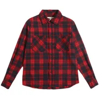 Men's Heavyweight 300g Vintage Plaid Flannel Shirt, Amekaji Workwear Style With Double Pocket Long Sleeve main image 3